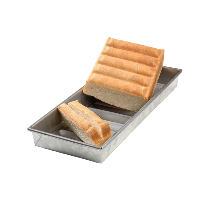Thick aluminized steel pan designed for baking ten soft, golden New England-style hot dog buns simultaneously, perfect for Kitchen & Food and Baking Supplies collections.