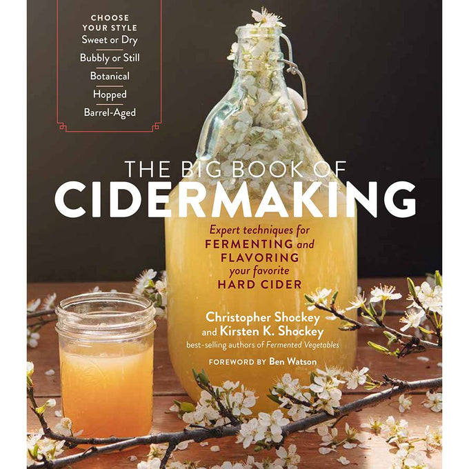 Cover of a cider fermentation guidebook featuring a glass jug filled with cider and blossoms, surrounded by branches, ideal for Toys, Books & Games, Books, Home and Garden How-To Books, Best Sellers, Promo Eligible collections.