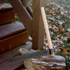 Handcrafted wood splitting froe with a sharp case-hardened steel blade and smooth hickory handle, designed for efficient wood cutting in Farm, Garden & Tool and Wood Cutting collections.