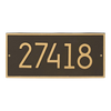 Modern custom wall plaque in aged bronze with gold-colored numbers, designed for personalized home address display, part of Home & Decor and USA Made collections.