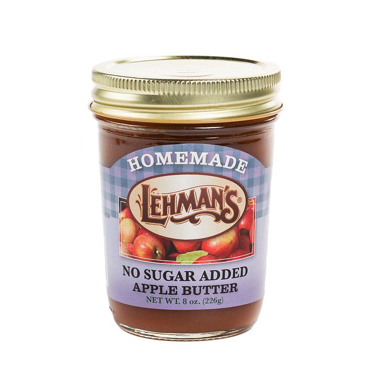 Handcrafted jar of Lehman's no sugar added apple butter featuring all-natural ingredients, made in USA, ideal for Kitchen & Food, Food, Peanut Butter & Jellies, and Best Sellers collections.