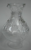Handcrafted clear glass chimney with embossed feather design, fitting #2 and #3 burners, part of Lamps & Lighting, Parts and Accessories, Chimneys and Globes collections.