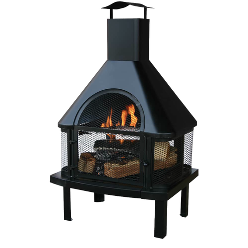 Wood Burning Outdoor Firehouse with Chimney