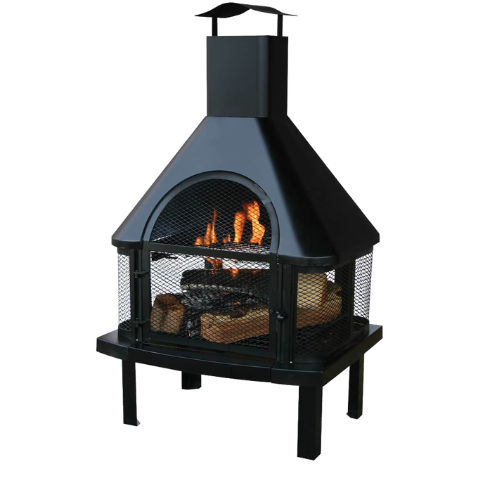 Wood Burning Outdoor Firehouse with Chimney