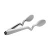 Gray nylon cooking tongs with a unique bent handle that keeps tips elevated for mess-free use, featured in Kitchen & Food, Kitchen Gadgets, Cooking and Baking Helpers, Best Sellers, and Promo Eligible collections.