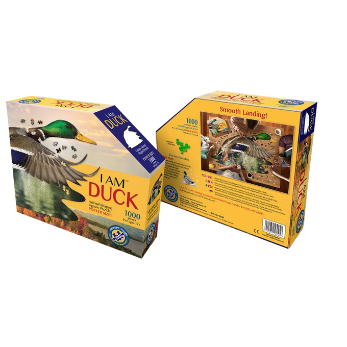 Distinctively shaped 1000-piece duck puzzle featuring interlocking pieces and fun facts, part of Toys, Books & Games, Children's Toys, Games and Puzzles, and Best Sellers collections.