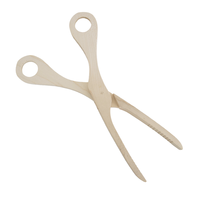German-Made Maple Scissor Tongs