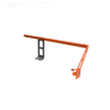 Orange metal bar nose top steering accessory with adjustable black mounting bracket, designed for precise guide bar alignment in wood cutting and farm tools collections.