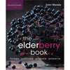 Close-up of clusters of ripe elderberries spilling from a rustic bowl, showcased on a dark wooden surface, representing home garden how-to books and best sellers collections.