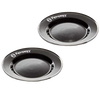 Pair of sturdy black enamel outdoor plates with a heat-resistant finish and Petromax logo, lightweight and perfect for Farm, Garden & Tool, Kitchen & Food, Camping, Dinnerware, and Best Sellers collections.