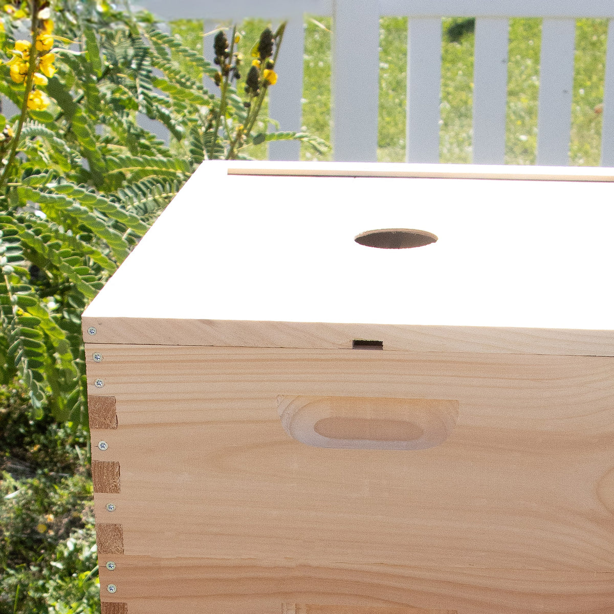 Handcrafted wooden hive inner cover with a center ventilation notch for airflow and moisture control, Amish made in the USA, featured in Farm, Garden & Tool and Beekeeping Supplies collections.