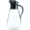Clear glass syrup dispenser with curved handle and drip-free gravity lid that closes automatically when upright, ideal for Kitchen & Food, Storage and Serving, Best Sellers, and Promo Eligible collections.