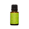 Amber glass bottle featuring a green label with directions and ingredients for soothing tooth pain using a handcrafted blend of clove, cinnamon, and oregano oils, part of Health & Wellness and Grooming collections.
