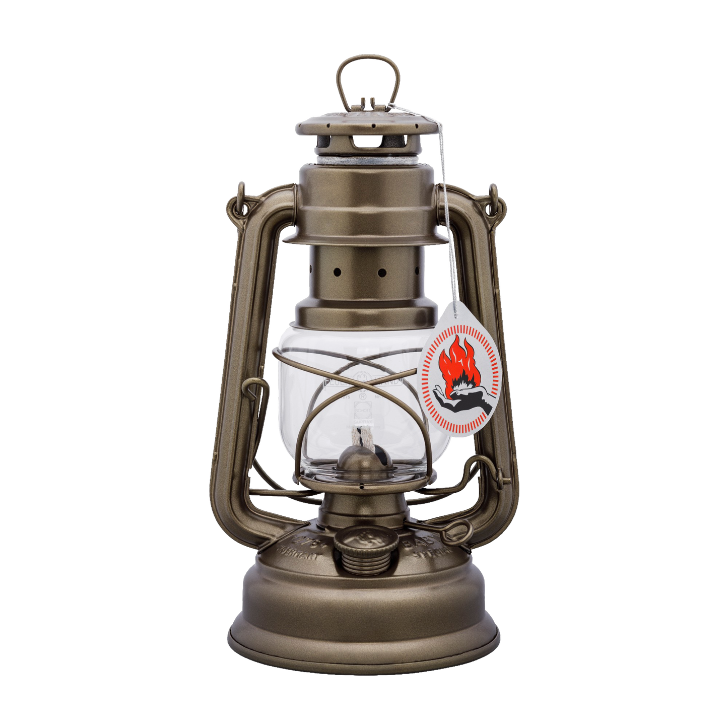 Galvanized metal oil lantern with clear thermal SUPRAX globe and protective frame, designed for camping, emergency supplies, and outdoor lighting in lamps & lighting and best sellers collections.