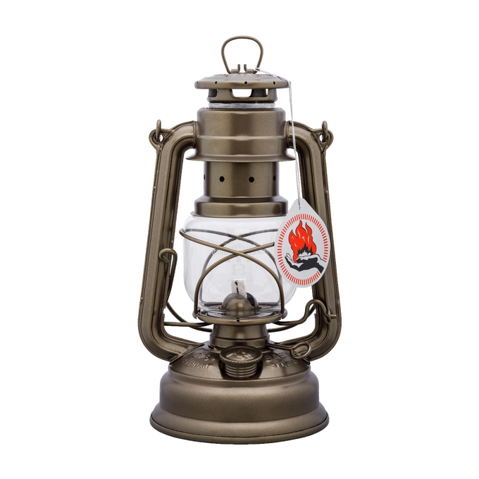 Galvanized metal oil lantern with clear thermal SUPRAX globe and protective frame, designed for camping, emergency supplies, and outdoor lighting in lamps & lighting and best sellers collections.