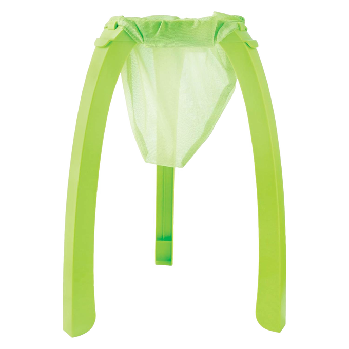 Light green jelly strainer with elastic band for secure fastening, designed to minimize mess during food preservation and canning, ideal for kitchen and food collections.