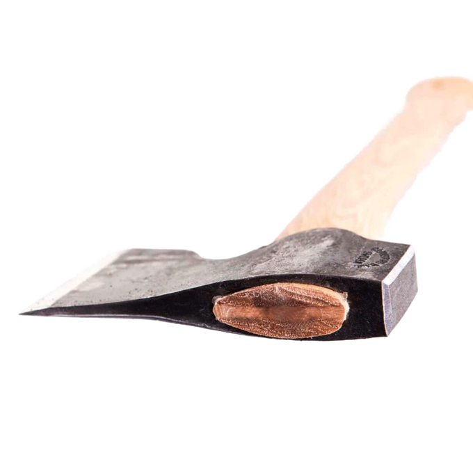 Handcrafted carpenter’s axe with a forged steel head featuring a long, thin straight edge and natural wood handle, designed for Farm, Garden & Tool, Knives & Axes, and Wood Cutting collections.