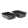 Two dark porcelain-on-steel enamel roasting pans with sturdy handles, designed for large-batch cooking, featured in Kitchen & Food, Cookware, Pots and Pans, and Best Sellers collections.