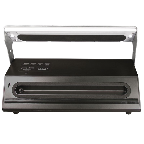 Electric vacuum sealer in black with control panel and sealing strip, designed for Kitchen & Food, Food Preservation, Freezing, and Best Sellers collections.