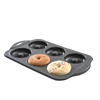 Durable nonstick donut pan with six cavities for evenly sized 3-1/2 inch donuts, ideal for healthier baking, featured in Kitchen & Food, Cookware, Baking Supplies, Kitchen Gadgets collections.