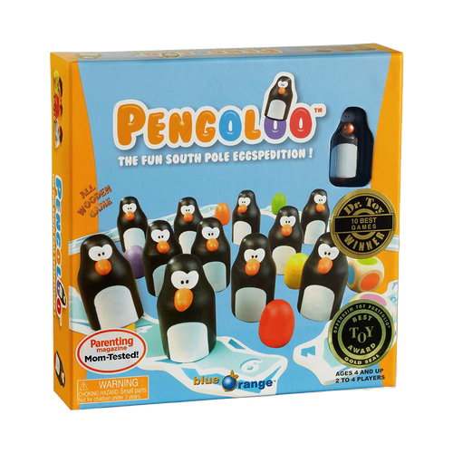 Box of a wooden memory game featuring colorful penguin figures and brightly colored eggs, part of Toys, Books & Games, Table and Board Games, and Best Sellers collections.