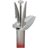 Close-up of the handcrafted Garden Weasel WeedPopper tool head with steel tines and ejector mechanism, featured in Farm, Garden & Tool, Digging and Cultivating, and Best Sellers collections.