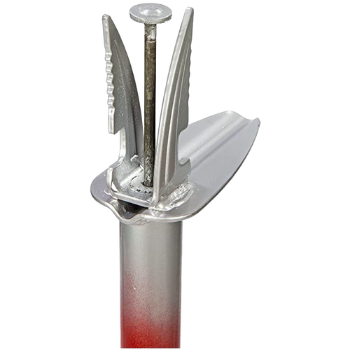 Close-up of the handcrafted Garden Weasel WeedPopper tool head with steel tines and ejector mechanism, featured in Farm, Garden & Tool, Digging and Cultivating, and Best Sellers collections.