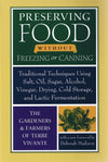 Cover of a book titled Preserving Food without Freezing or Canning, featuring traditional food preservation techniques using salt, oil, sugar, alcohol, vinegar, drying, cold storage, and lactic fermentation, part of books, canning and preserving books, and home and garden how-to collections.