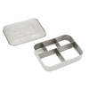 Durable stainless steel snack container with five compartments and a removable lid, designed for organized food storage; featured in Kitchen & Food, Storage and Serving, Best Sellers, and Promo Eligible collections.