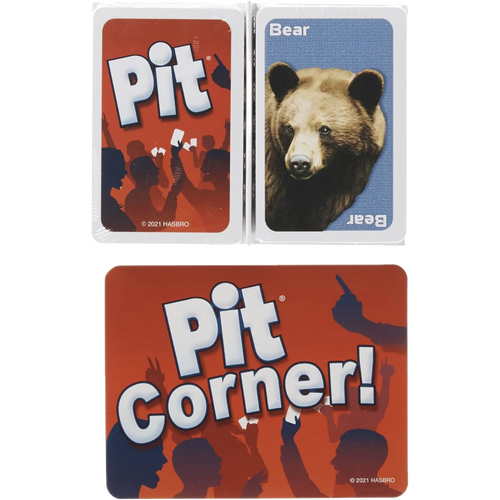 Set of lively trading cards from a handcrafted Pit Card Game featuring bold white text on a red background and a realistic bear illustration, ideal for Toys, Books & Games, Games and Puzzles, and Best Sellers collections.