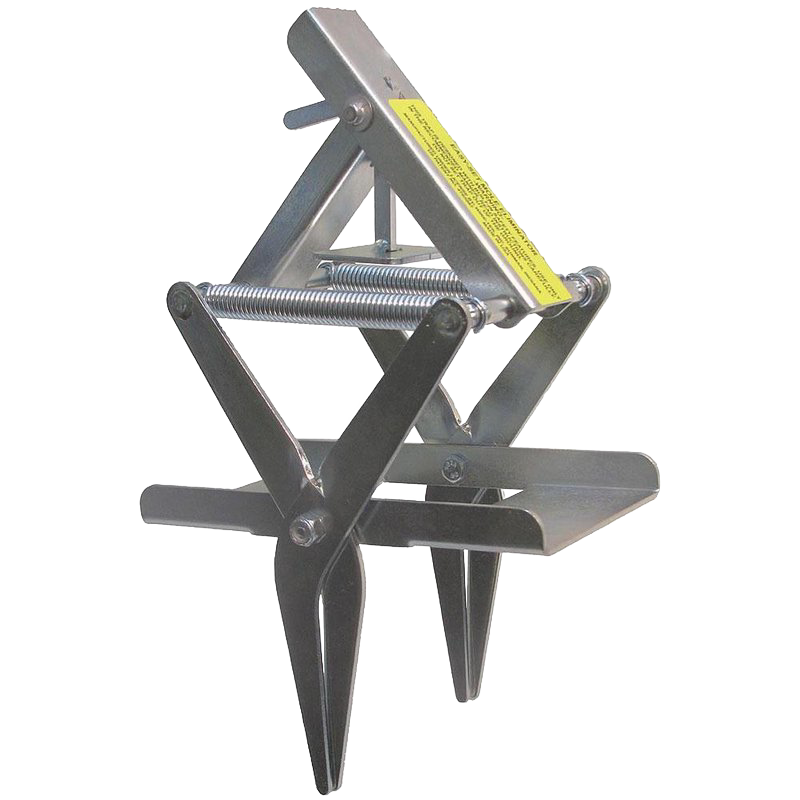 Spring-loaded metal mole trap with pointed prongs and tension springs, designed for easy underground installation, handcrafted in USA, ideal for Farm, Garden & Tool and Pest Control collections.