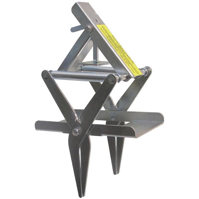 Spring-loaded metal mole trap with pointed prongs and tension springs, designed for easy underground installation, handcrafted in USA, ideal for Farm, Garden & Tool and Pest Control collections.