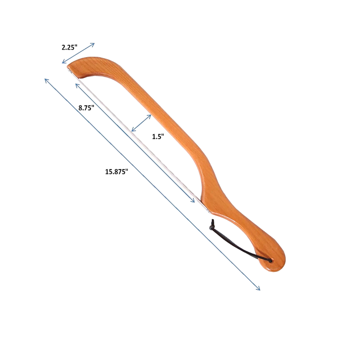 Bread and bagel slicer knife with a handcrafted wooden handle and ultra-thin serrated blade, designed for precise slicing in Kitchen & Food, Choppers and Cutters, and USA Made collections.