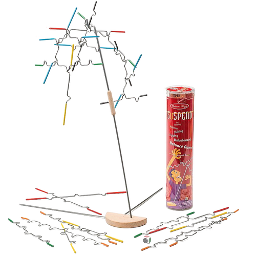 Handcrafted balance game featuring metal rods with colorful wooden ends and a wooden base, designed for 1-4 players ages 8+ in Toys, Books & Games, Children's Toys, and Table and Board Games collections.