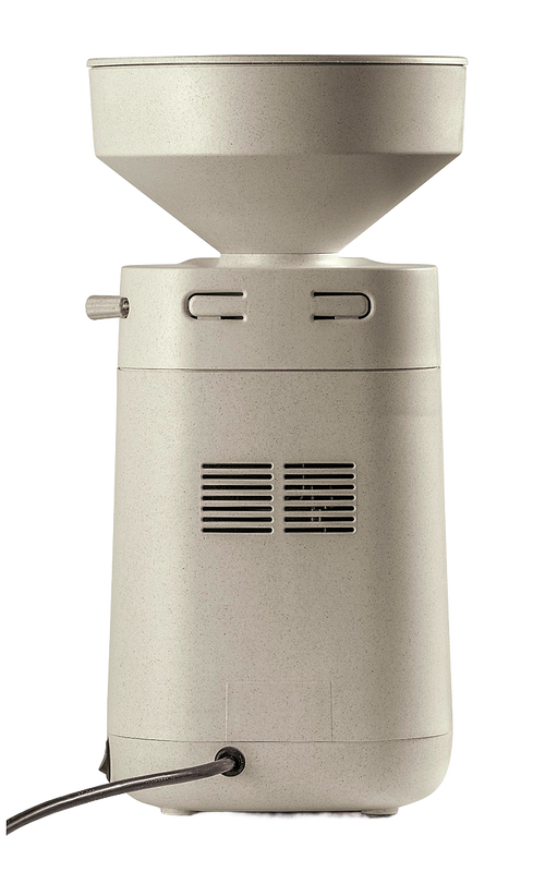 Beige electric stone grain mill with large hopper and vented motor housing, designed for effortless home flour milling, featured in Kitchen & Food, Grain Mills, and Best Sellers collections.