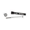 Compact portable firestarter with black metal casing and a steel rod, designed for reliable ignition in camping and emergency supplies within farm, garden, and tool collections.