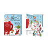 Colorful advent calendar featuring 12 single-serve festive hot chocolate mixes in assorted holiday flavors, perfect for cozy moments and ideal for Kitchen & Food, Snacks and Sweets, Beverages, and Best Sellers collections.