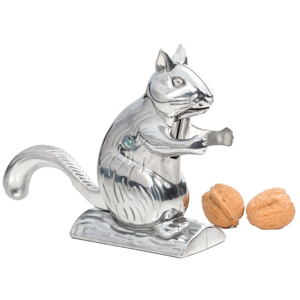 Handcrafted cast aluminum squirrel-shaped nutcracker designed for cracking pecans and walnuts, ideal for Kitchen & Food, Food Prep, Choppers and Cutters, Best Sellers, Promo Eligible collections.