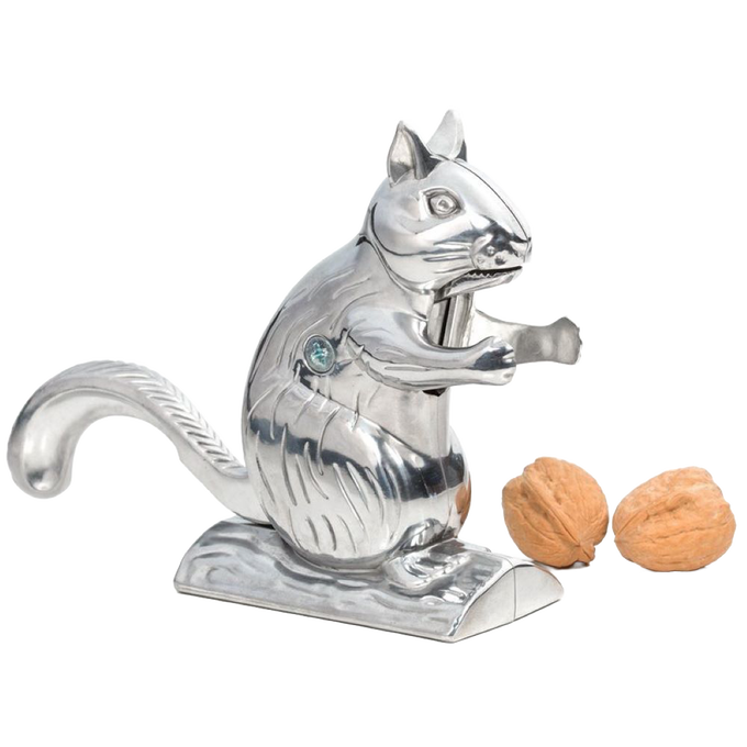 Handcrafted cast aluminum squirrel-shaped nutcracker designed for cracking pecans and walnuts, ideal for Kitchen & Food, Food Prep, Choppers and Cutters, Best Sellers, Promo Eligible collections.
