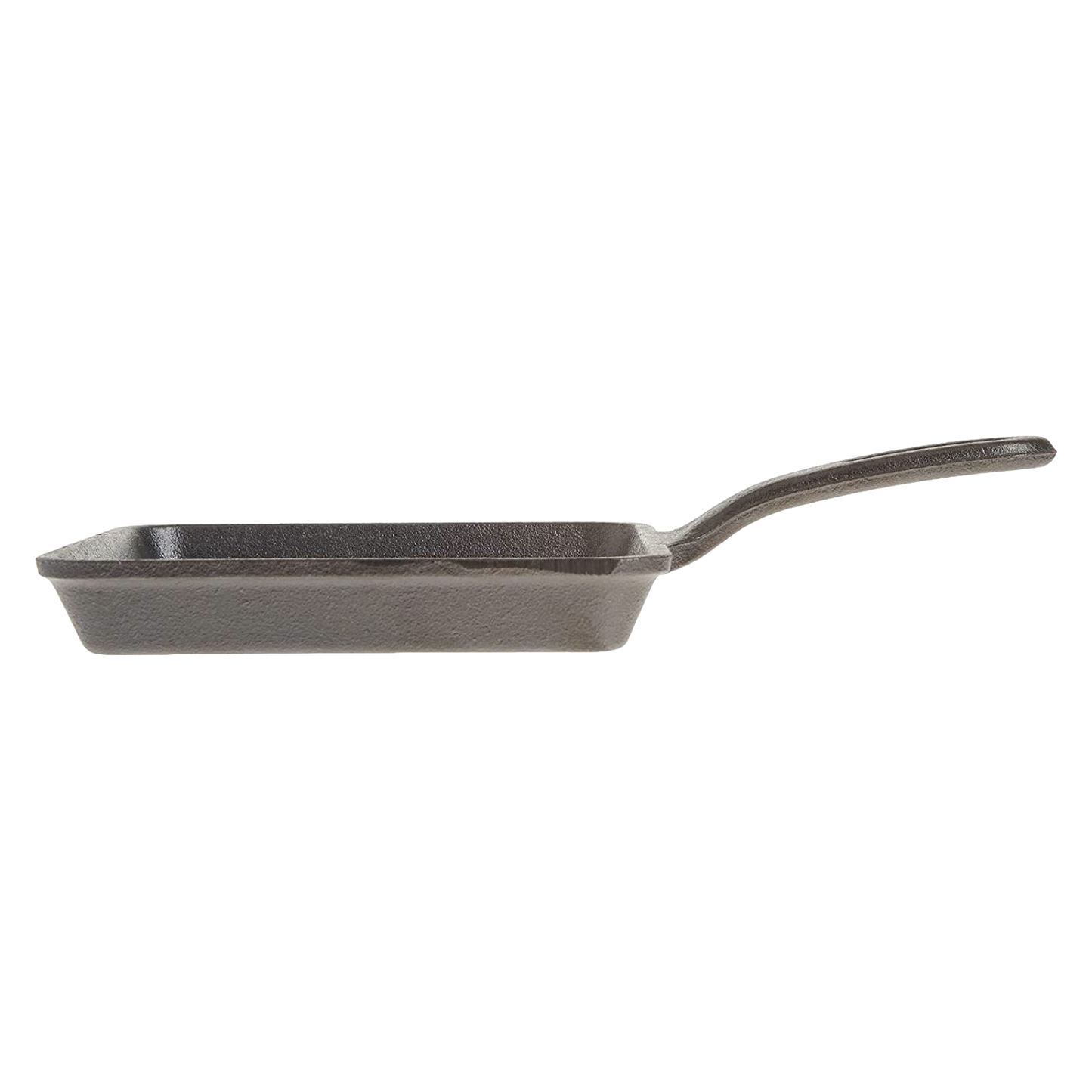 5-inch square cast iron skillet with a long handle, handcrafted and made in the USA, ideal for camping, kitchen cooking, and included in Farm, Garden & Tool, Cookware, and Cast Iron collections.