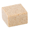 Square bar of natural eucalyptus and mint shaving soap with speckled texture, handcrafted in USA, ideal for sensitive skin and featured in Health & Wellness and Grooming collections.