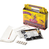 Colorful cardboard box labeled for cheesemaking kit containing sealed packets of cheese salt and citric acid, thermometer, and tablets, part of kitchen and specialty equipment collections.