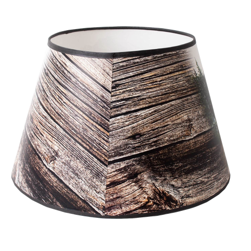 Handcrafted parchment oil lamp shade with a rustic wood grain pattern, designed to soften light, perfect for Lamps & Lighting, Parts and Accessories, Lamp Shades, and Best Sellers collections.