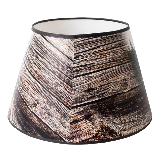 Handcrafted parchment oil lamp shade with a rustic wood grain pattern, designed to soften light, perfect for Lamps & Lighting, Parts and Accessories, Lamp Shades, and Best Sellers collections.