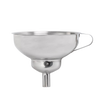 Stainless steel funnel with removable spout and side handle, designed for neat filling of jars and bottles, ideal for Kitchen & Food, Food Preservation, and Canning accessories.