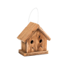 Handcrafted Amish-made rustic birdhouse with two entry holes, two metal perches, and a natural reclaimed wood finish, ideal for garden and animal care use in USA.