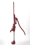 Traditional handcrafted deep well lift pump in red with metal base and long handle, built for durable everyday yard use in water pumps, USA made, appliances, and deep well pump collections.