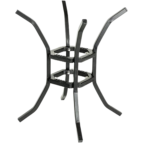 Sturdy handcrafted metal fire and cook stand with curved legs and two square support tiers, designed for camping and farm use, featured in Best Sellers and Promo Eligible collections.