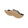 Compact handcrafted beard brush with strong wild boar bristles and smooth oiled beechwood handle shaped for mustaches, ideal for grooming in Health & Wellness and Personal Hygiene collections.