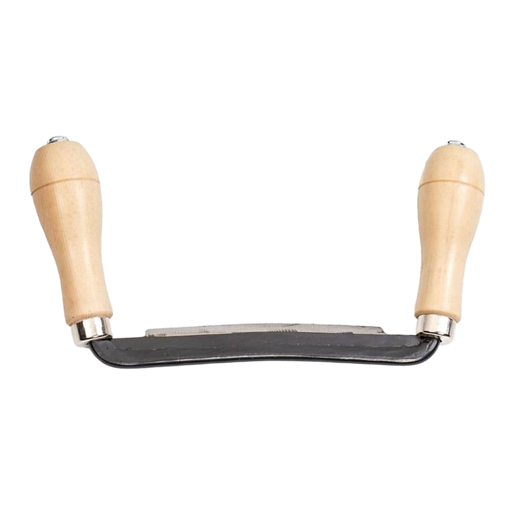 Handcrafted Straight Draw shave tool with solid #45 steel blade and smooth wooden handles, designed for efficient bark removal and shaping posts, ideal for Farm, Garden & Tool and Wood Cutting collections.